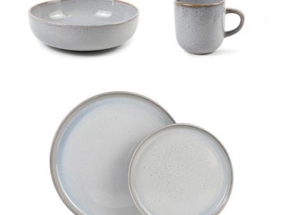 16pcs grey reactive glaze dinner set