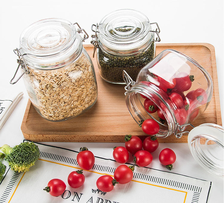 glass jar with buckle lid wholesale