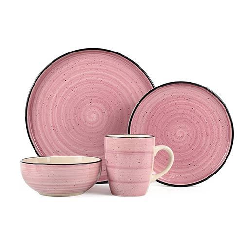 color rim rose ceramic dinnerware