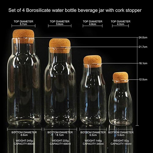 juice glass jar with cork lid