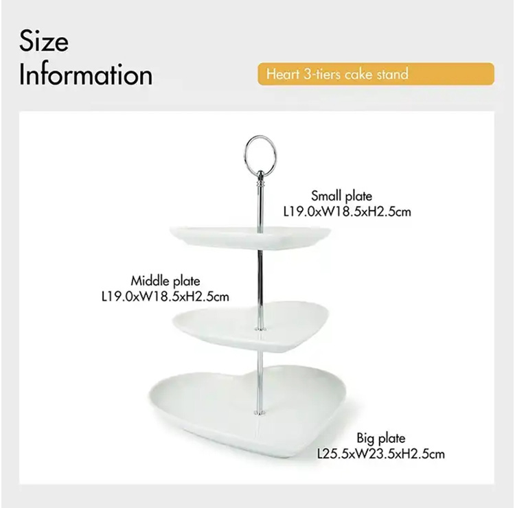 white 3-tier ceramic snack stand for sale