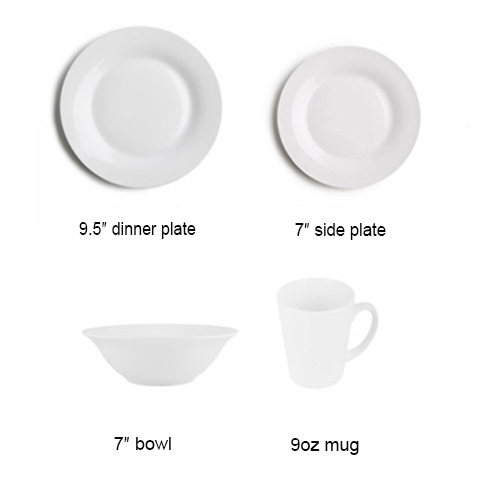 white porcelain 16pcs dinner set