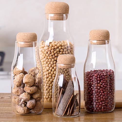 wholesale glass bottle with cork lid