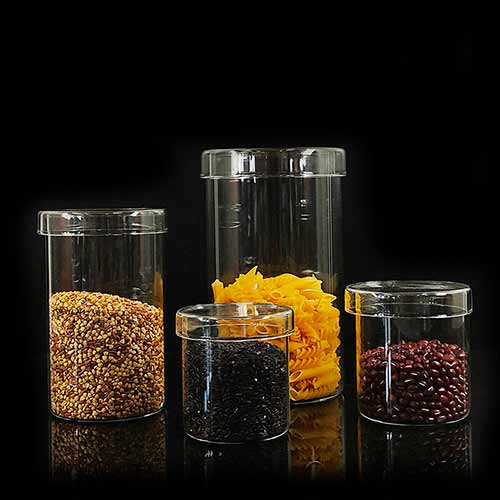glass storage container jar with glass lid