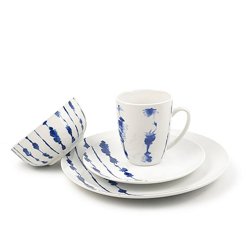 pad printing white porcelain set