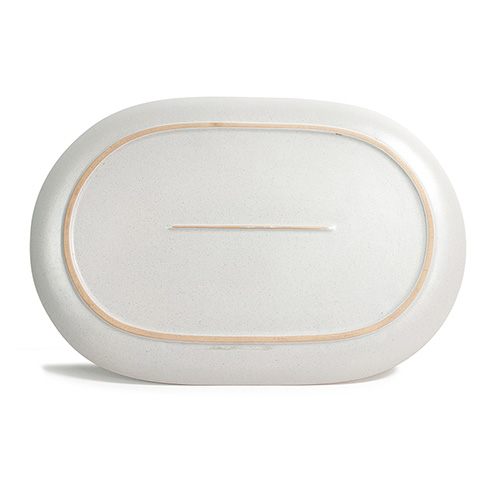 speckled platter with unglazed rim