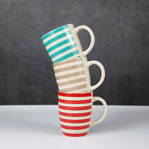 stripe pattern ceramic mug