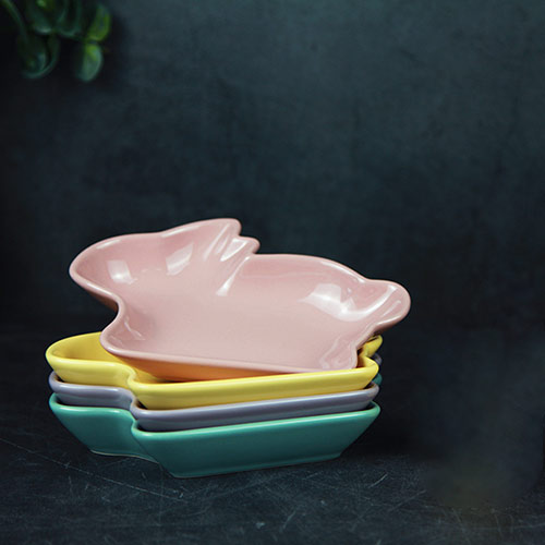bunny shape ceramic plate set wholesale price