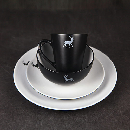 black and white two tone dinnerware