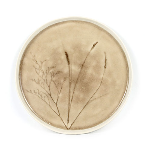 debossed flat bottom crackle glaze dinner plates