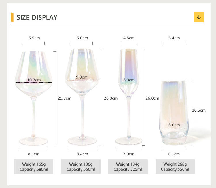 electroplated rainbow wine glass