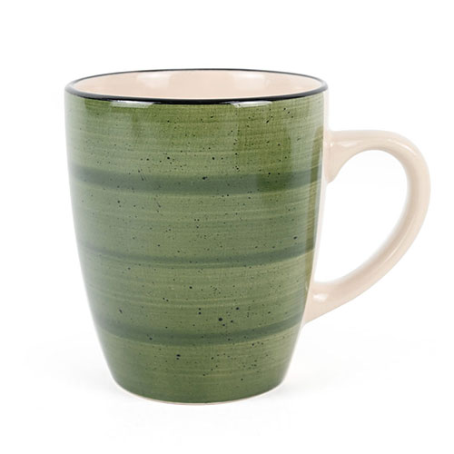 lime ceramic mug with ripple