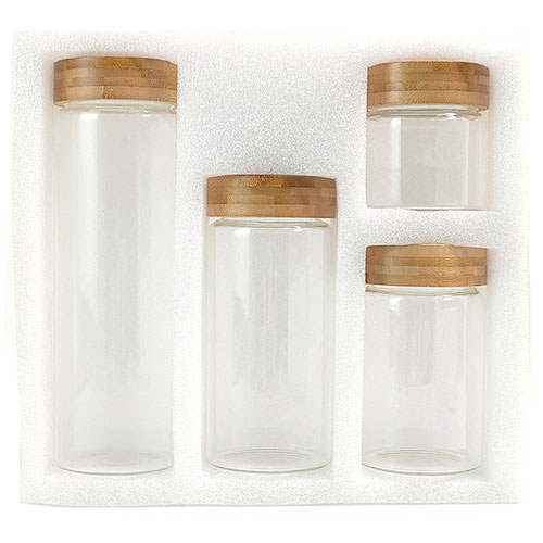 glass canister jar set wholesale price