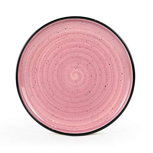 color rim rose dinner plates