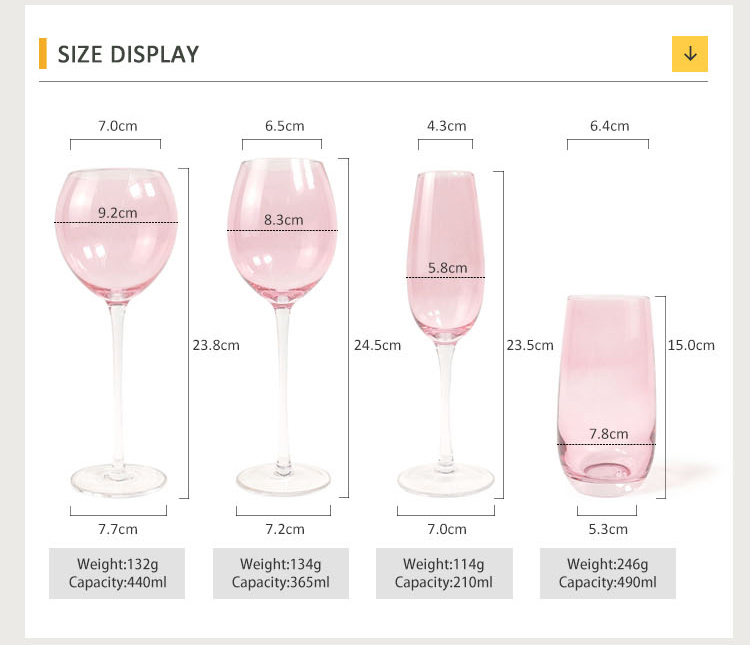 crystal-colored wine glass set