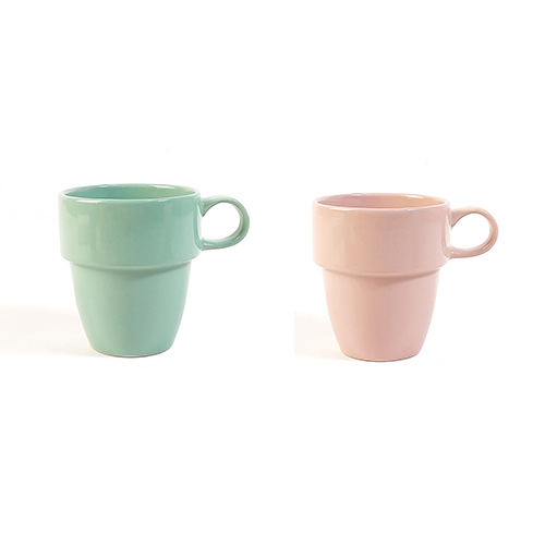 stackable ceramic coffee mugs
