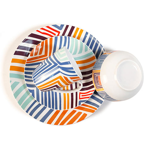 decal porcelain striped tableware