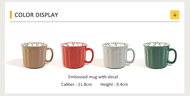 embossed ceramic coffee mugs bulk sale