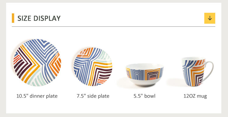 stripe decal porcelain tableware