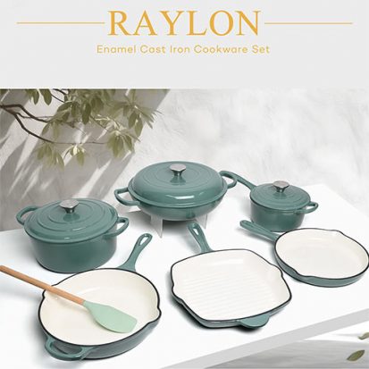 enamel cast iron cookware set