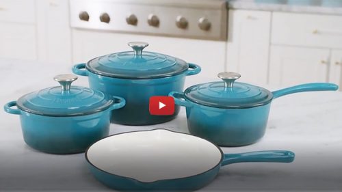 enamel cast iron cookware set for sale