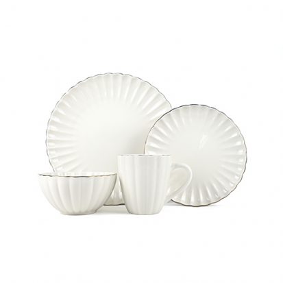 16pcs white porcelain dinner set