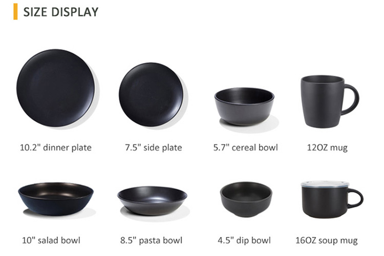 black ceramic dinner set wholesale