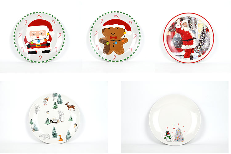 porcelain decal plates for christmas