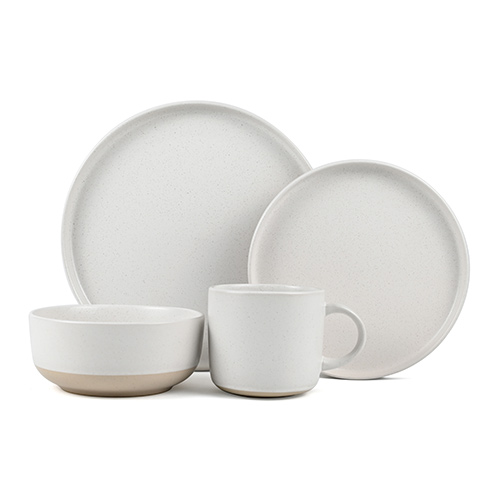 wholesale straight edge dinner set with speckle finish