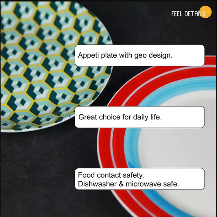 ceramic appeti plates with geo design
