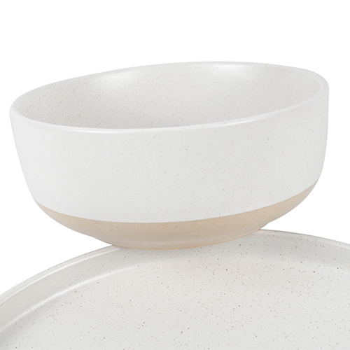 wholesale straight edge ceramic bowl with speckle finish
