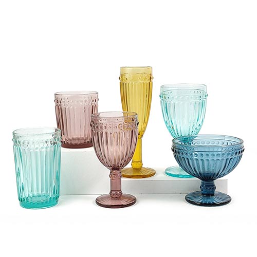 set of drinking wine glassware