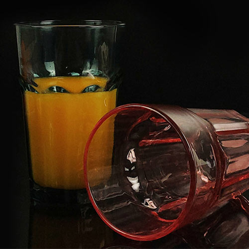colorful embossed glass tumbler for sale