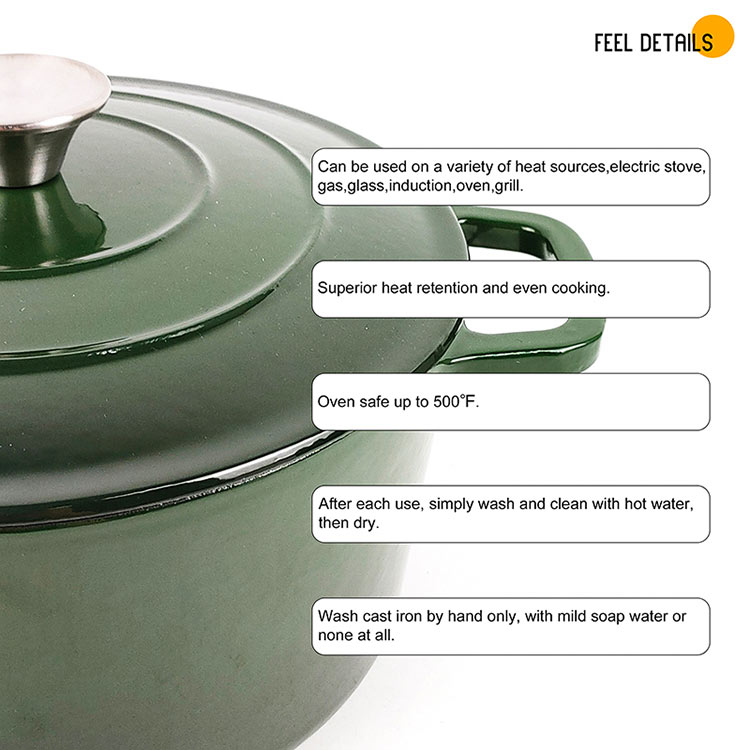 Ombre green cast iron dutch oven