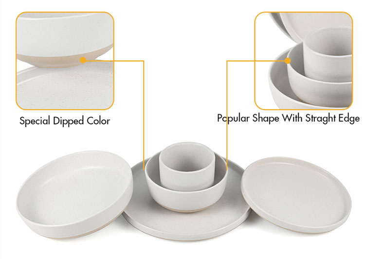 color glaze dinner set speckle finish