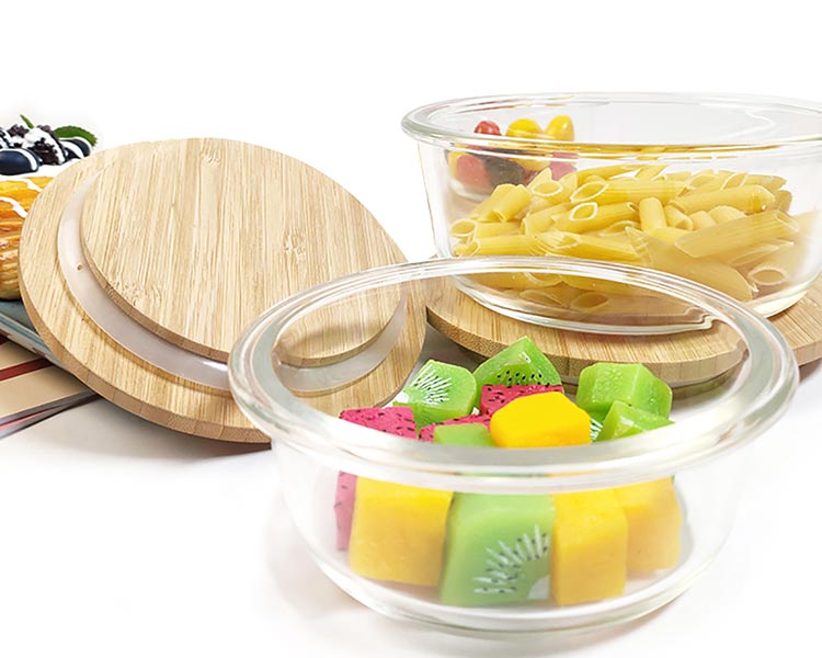 round glass food containers with lids

