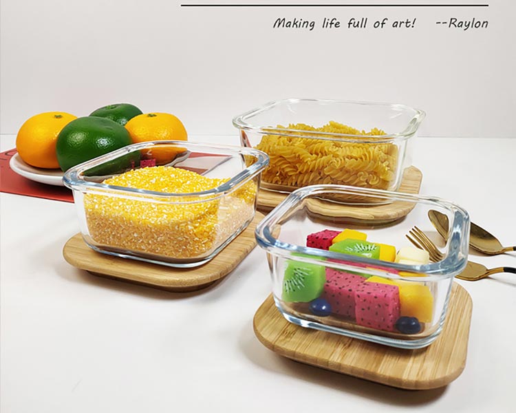food glass storage containers with lids square shape