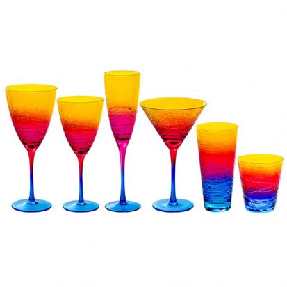 colored gradient hammer pattern glass drinkware
