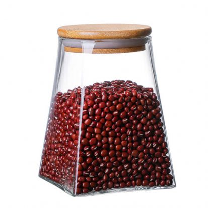 glass jar with bamboo lid wholesale