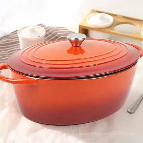 cast iron cooking dutch oven oval shape