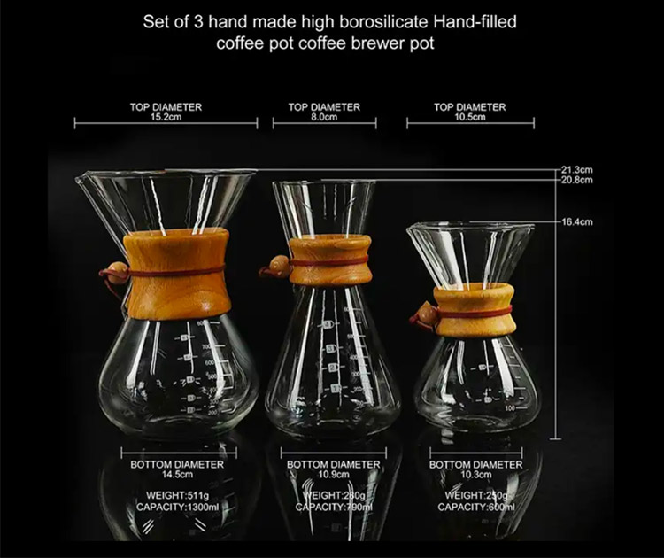Hand made High Borosilicate Coffee brewer pot