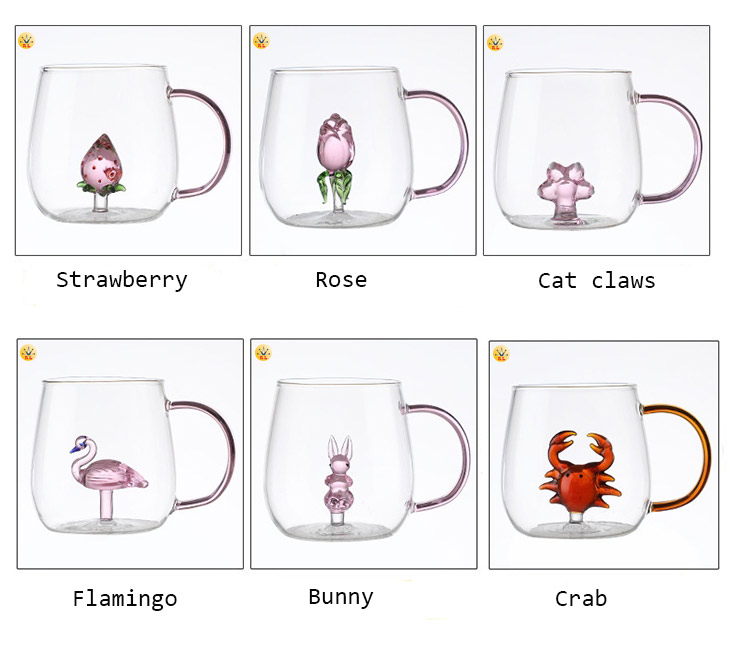 custom animal-shaped clear glass cups for sale