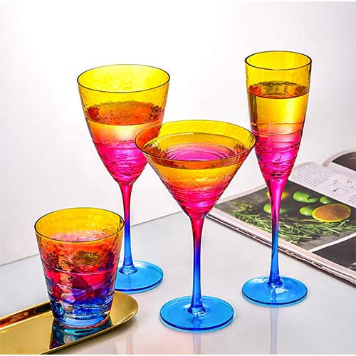 wholesale spraying color wine glass set
