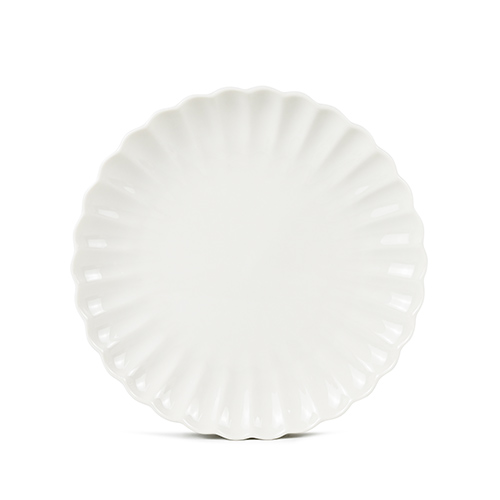 wholesale white porcelain dinner plate with petal shape