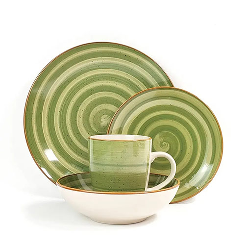 wholesale green handpainted dinnerware set