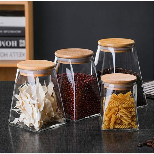 square bottom glass stroage jars wholesale
