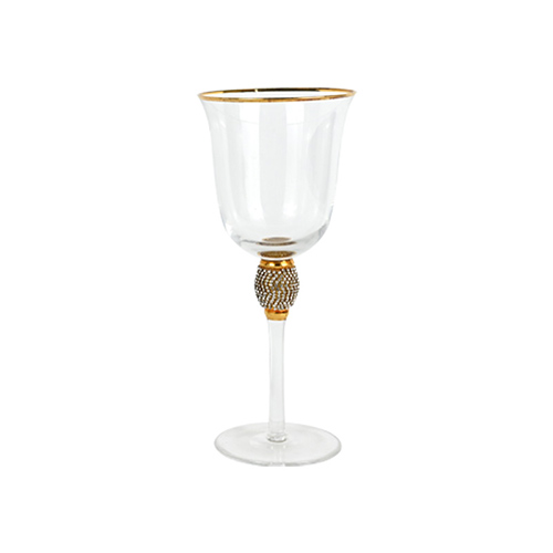 gold rim wine glass diamond