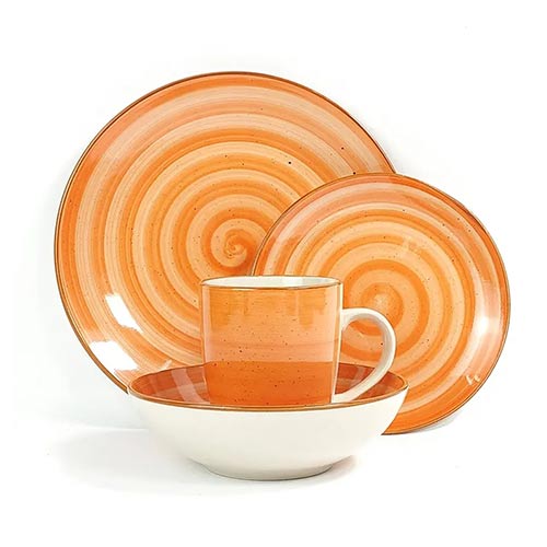 wholesale orange handpainted dinnerware set