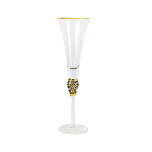 champagne flutes gold rim diamond design