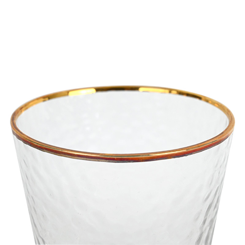 hammer glass tumbler with gold rim supplier